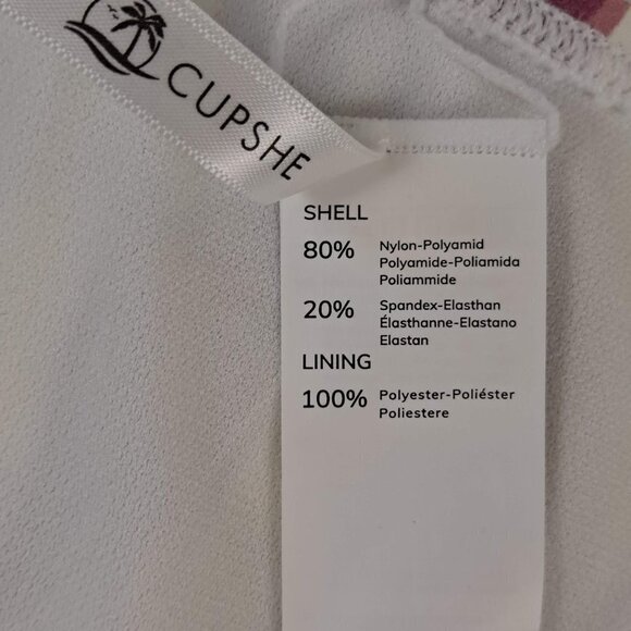 Cupshe Size Med Striped Bikini Pull On Style Cropped Top White Yellow Purple NWT - Picture 15 of 16